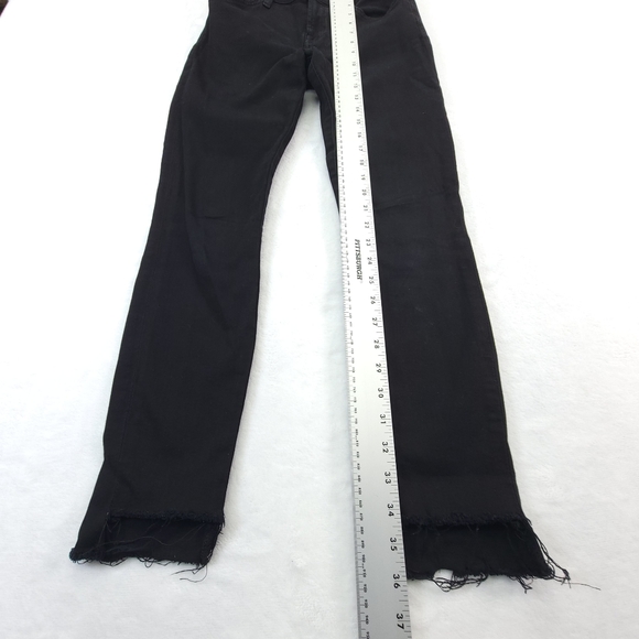 7 For All Mankind Womens Gwenevere Ankle Skinny Jeans Raw Hem Black Size 25 - Picture 5 of 10
